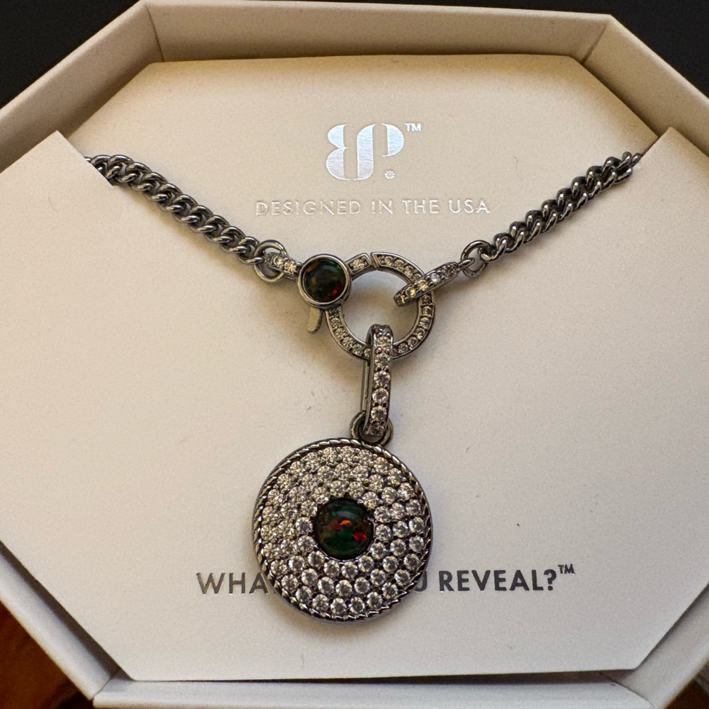 Bomb Party Black Fire Opal Necklace